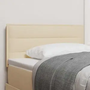 vidaXL Tête de lit LED Design Lignes Crème 100 cm Tissu pas cher