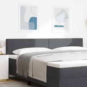 vidaXL Tête de lit LED avec tête de lit Gris foncé 200 cm Polyester pas cher