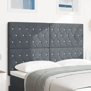 Tête De Lit En Velours Argyle Manuel Gris Foncé 140 Cm Velours Vidaxl