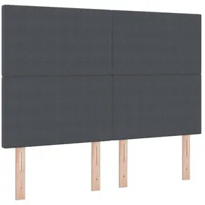 vidaXL Tête de lit Gris foncé 160 cm Tissu en velours côtelé pas cher