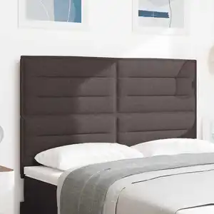 vidaXL Vidaxl Tête De Lit Design Lignes Marron Foncé 140 Cm Tissu pas cher