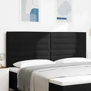 Vidaxl tête de lit design lines noire 200 cm tissu pas cher