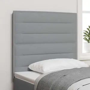 vidaXL Tête de lit design lignes gris clair 90 cm en tissu 3337670 pas cher