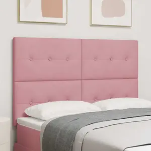 vidaXL Tête de lit capitonnée rose 160 cm en velours pas cher