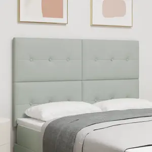 Vidaxl tête de lit button tufté gris clair 140 cm en velours pas cher