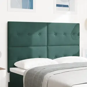 Vidaxl tête de lit avec tête de lit vert foncé 144 cm cuir synthétique pas cher