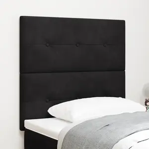 Vidaxl tête de lit capitonnée noire en velours 100 cm pas cher