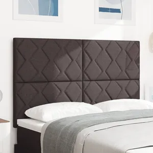 vidaXL Vidaxl Tête De Lit Design Blocs De Diamant Marron Foncé 160 Cm Tissu pas cher