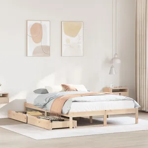 vidaXL Cadre de lit sans matelas 140x190 cm bois de pin massif pas cher