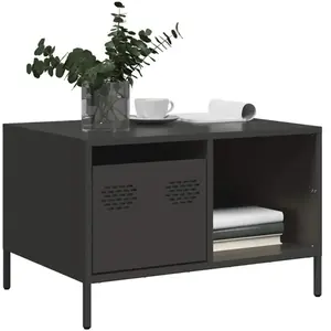 Comparateur de prix : vidaXL Vidaxl Table Basse Noir 68,5x50x43,5 Cm Acier Laminé À Froid