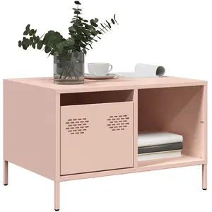 Comparateur de prix : vidaXL Vidaxl Table Basse Rose 68,5x50x43,5 Cm Acier Laminé À Froid