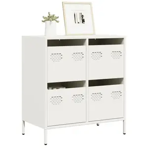 vidaXL Buffet blanc 68x39x73,5 cm acier laminé à froid pas cher