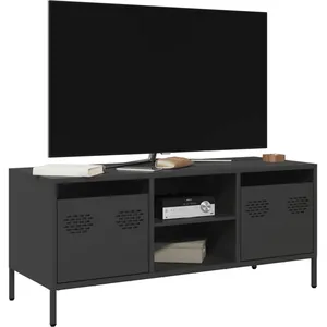 vidaXL Meuble TV noir 101,5x39x43,5 cm acier laminé à froid pas cher