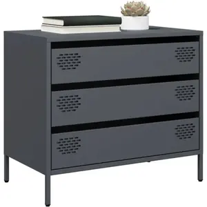 vidaXL Buffet anthracite 68x39x58,5 cm acier laminé à froid pas cher