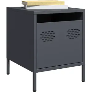 vidaXL Table de chevet anthracite 35x39x43,5 cm acier pas cher