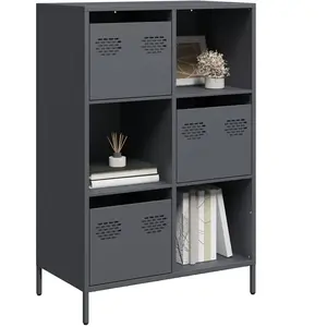 vidaXL Buffet haut anthracite 68x39x103,5 cm acier pas cher