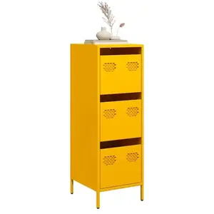 vidaXL Buffet haut jaune moutarde 39x35x103,5 cm acier pas cher