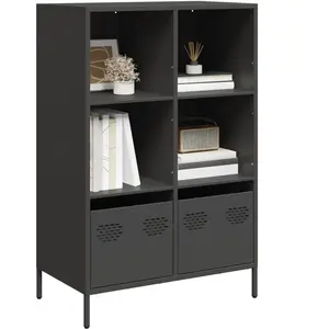 vidaXL Buffet haut noir 68x39x103,5 cm acier pas cher