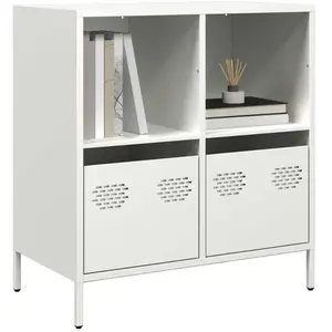 vidaXL Buffet blanc 68x39x73,5 cm acier laminé à froid pas cher