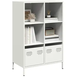 vidaXL Buffet haut blanc 68x39x103,5 cm acier pas cher