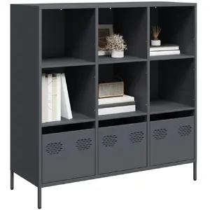 vidaXL Buffet haut anthracite 101,5x39x103,5 cm acier pas cher
