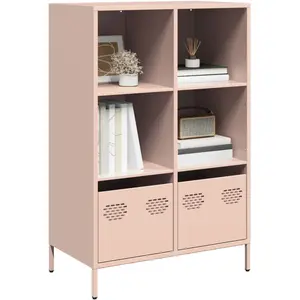 vidaXL Buffet haut rose 68x39x103,5 cm acier pas cher