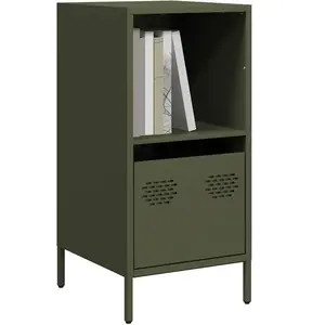vidaXL Buffet vert olive 35x39x73,5 cm acier laminé à froid pas cher