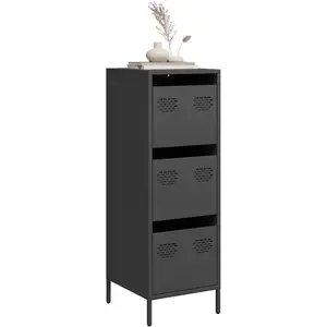 vidaXL Buffet haut noir 39x35x103,5 cm acier pas cher