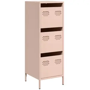 vidaXL Buffet haut rose 39x35x103,5 cm acier pas cher