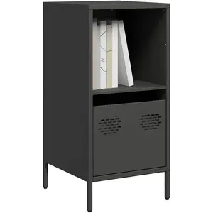 vidaXL Buffet noir 35x39x73,5 cm acier laminé à froid pas cher