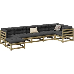 vidaXL Salon de jardin 7 pcs bois de pin imprégné pas cher