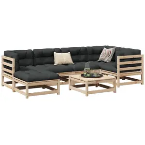 Comparateur de prix : vidaXL Salon de jardin 7 pcs bois de pin massif