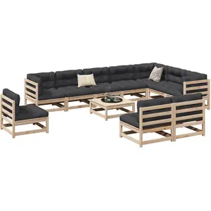 vidaXL Salon de jardin 11 pcs bois de pin massif pas cher