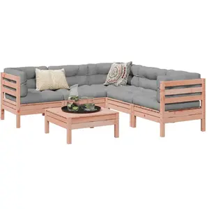 Vidaxl salon de jardin 6 pcs et coussins bois massif sapin de douglas pas cher