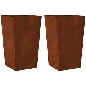 vidaXL Jardinières 2 pcs 45x45x75 cm acier corten