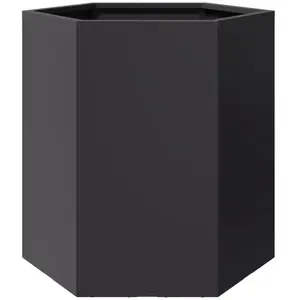 Comparateur de prix : vidaXL Jardinière noir hexagone 46x40x45 cm acier