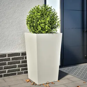 Comparateur de prix : vidaXL Jardinière blanc 45x45x75 cm acier