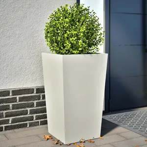 Comparateur de prix : vidaXL Vidaxl Jardinières 2 Pcs Blanc 45x45x75 Cm Acier