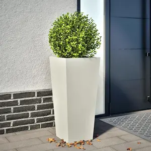 Comparateur de prix : vidaXL Jardinière blanc 35x35x75 cm acier