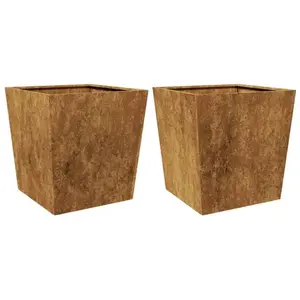 Comparateur de prix : vidaXL Jardinières 2 pcs 50x50x50 cm acier corten