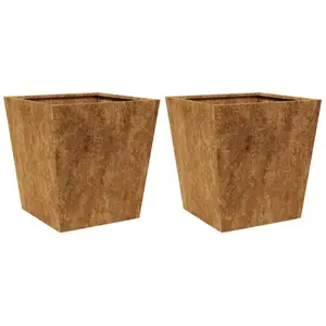 Comparateur de prix : vidaXL Jardinières 2 pcs 40x40x40 cm acier corten