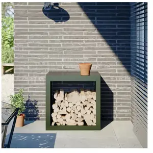 Comparateur de prix : vidaXL Portant de bois de chauffage vert 60x40x60 cm acier