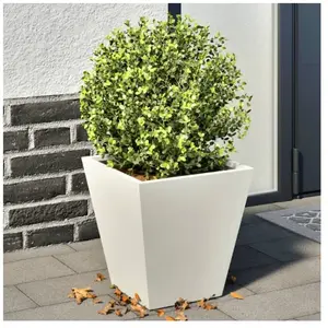 Comparateur de prix : vidaXL Jardinières 2 pcs blanc 30x30x30 cm acier
