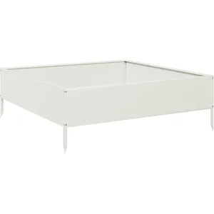 vidaXL Lit surélevé de jardin blanc 100x100x33,5 cm acier pas cher