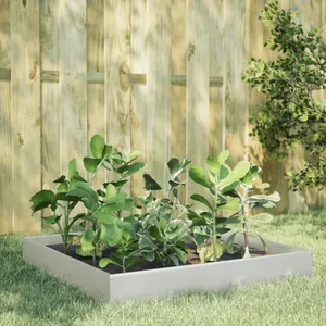 Comparateur de prix : vidaXL Lit surélevé de jardin 100x100x26 cm acier inoxydable