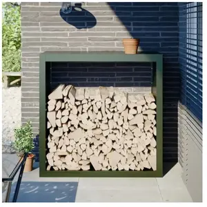 Comparateur de prix : vidaXL Portant de bois de chauffage vert 100x40x100 cm acier