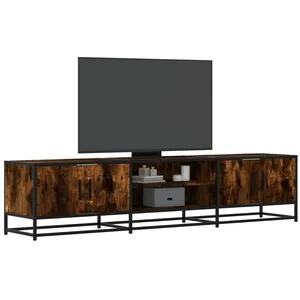 vidaXL Meuble TV chêne fumé 180x35x41 cm bois d'ingénierie pas cher
