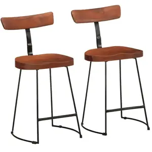 Tabourets de bar lot de 2 49x43x79 cm bois de manguier massif Vidaxl pas cher