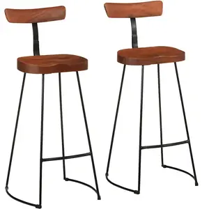 Vidaxl - Tabourets de bar lot de 2 49x43x103 cm bois de manguier massif pas cher