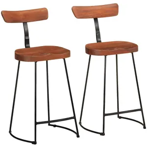 Tabourets de bar lot de 2 49x43x88 cm bois de manguier massif Vidaxl pas cher